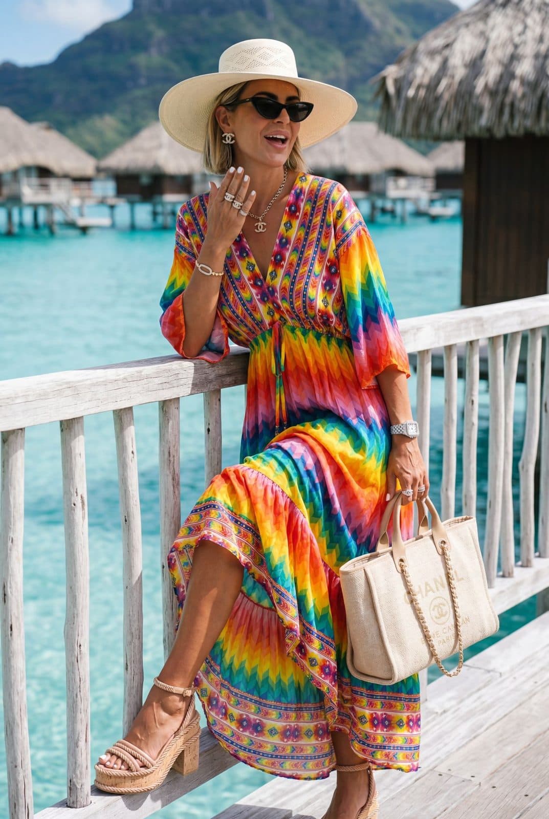 Robe longue arc-en-ciel